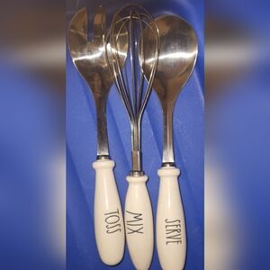 Rae Dunn SERVE MIX TOSS utensils EUC
